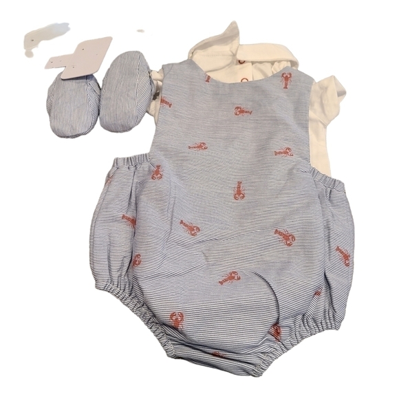 Tommy Bahama Infant Set with Lobster Print and Nautical Stripes, Size 3-6 Months - Picture 9 of 12